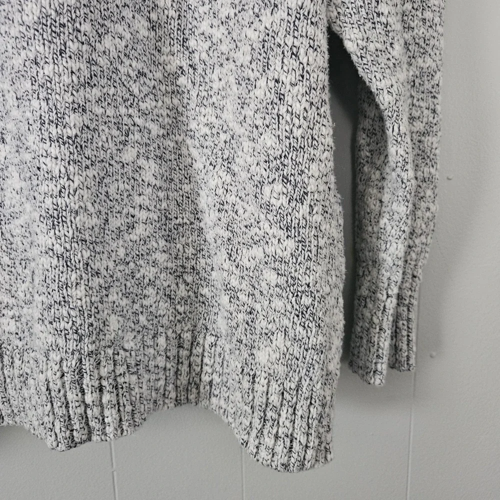L.L. Bean Roll‎ Neck Sweater Womens Large White Marled Cotton Pullover Coastal - Picture 3 of 5